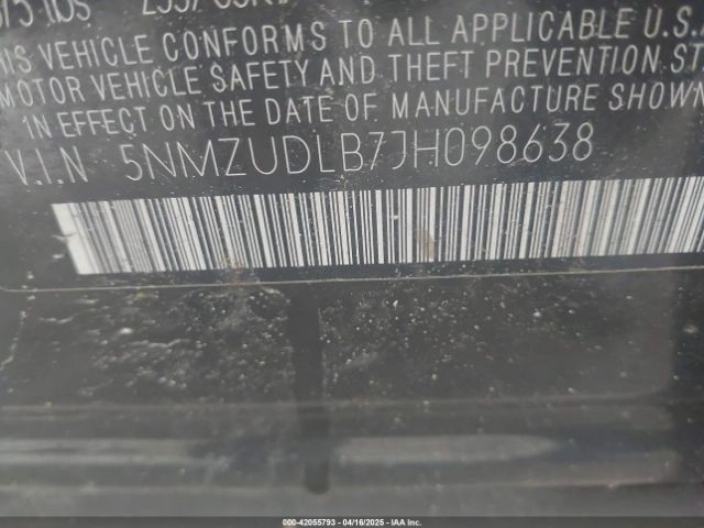 5NMZUDLB7JH098638 Hyundai Santa Fe Sport 2.4l