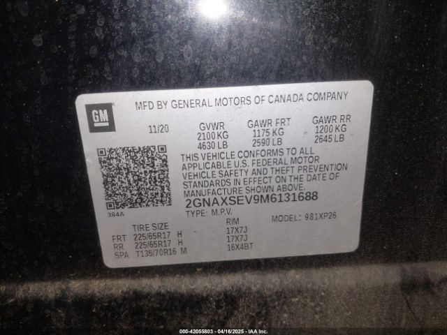 2GNAXSEV9M6131688 Chevrolet Equinox Awd Ls