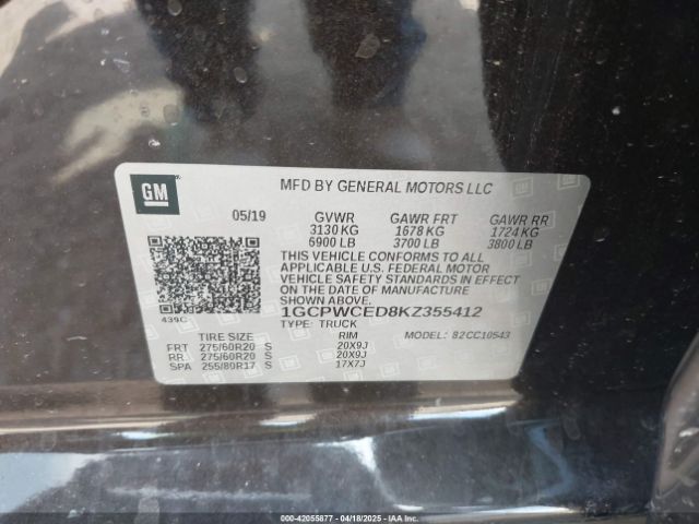 1GCPWCED8KZ355412 Chevrolet Silverado 1500 Lt