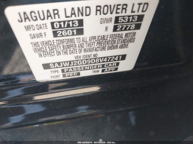 2013 JAGUAR XJ SAJWJ2GD9D8V47241 Photo 8