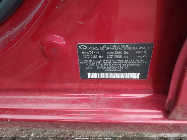 5NPDH4AE0EH539109 Hyundai ELANTRA SE