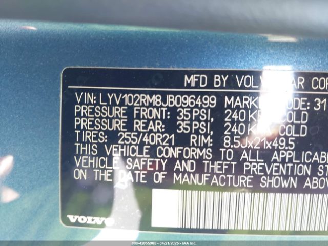 LYV102RM8JB096499 Volvo Xc60 T5 R-design