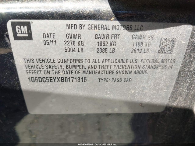 2011 CADILLAC CTS 1G6DC5EYXB0171316 Photo 8