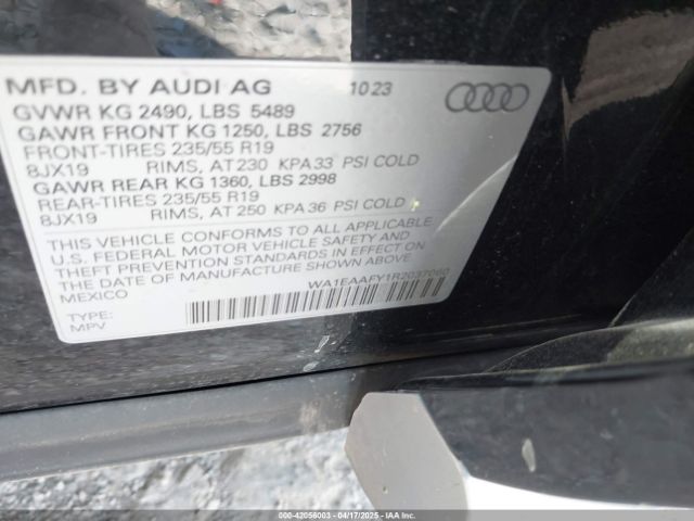 WA1EAAFY1R2037060 Audi Q5 Premium Plus 45 Tfsi S Line Quattro