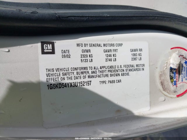 2003 CADILLAC DEVILLE 1G6KD54YX3U152197 Photo 8