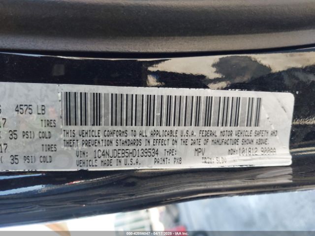 1C4NJDEB5HD139534 Jeep Compass High Altitude 4x4