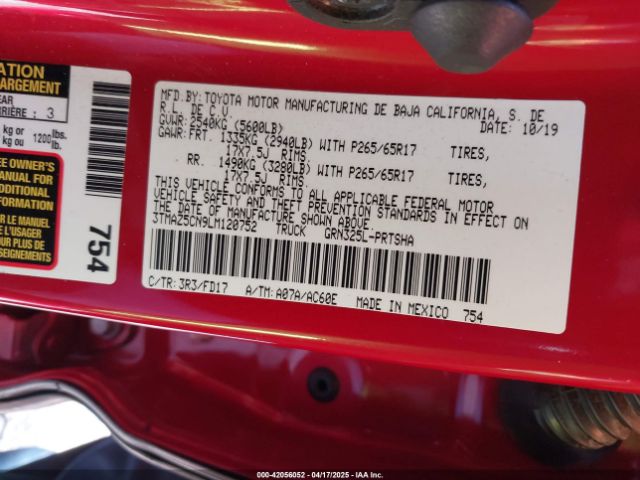 3TMAZ5CN9LM120752 Toyota Tacoma