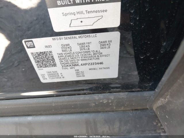 1GKKNML4XPZ223446 GMC Acadia Fwd Slt