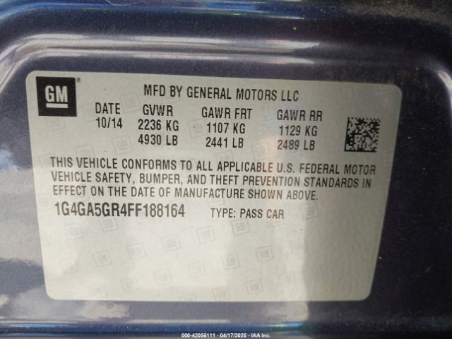 1G4GA5GR4FF188164 Buick Lacrosse