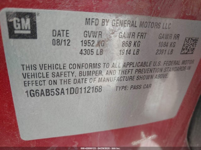 2013 CADILLAC ATS 1G6AB5SA1D0112168 Photo 8