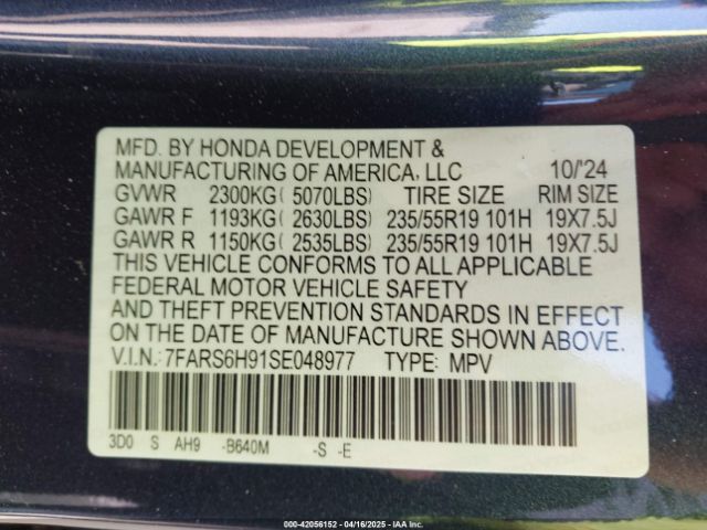 7FARS6H91SE048977 Honda Cr-v Hybrid Sport Touring