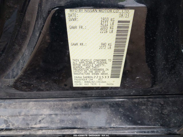1N4AL3AP8EN221533 Nissan Altima 2.5 S