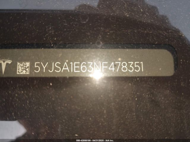 2022 TESLA MODEL S 5YJSA1E63NF478351 Photo 8