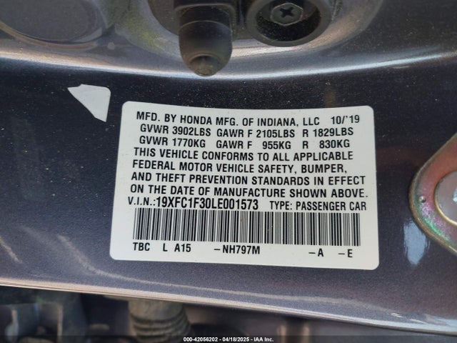 19XFC1F30LE001573 Honda CIVIC EX