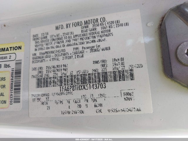 1FA6P8THXK5143703 Ford Mustang Ecoboost
