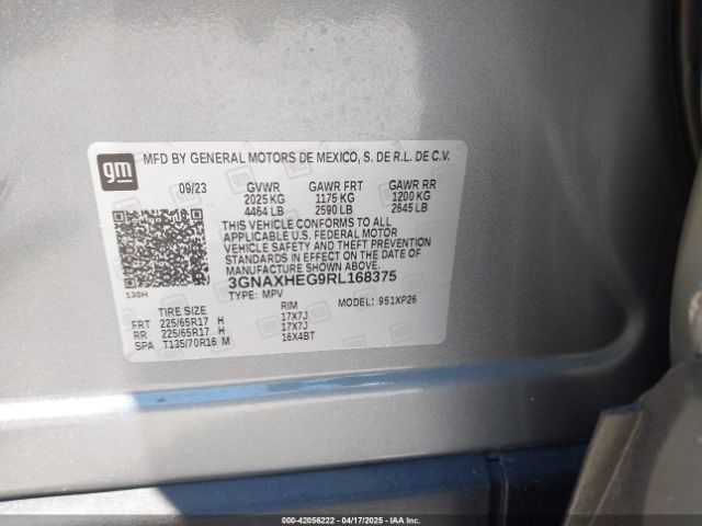 3GNAXHEG9RL168375 Chevrolet Equinox Fwd Ls