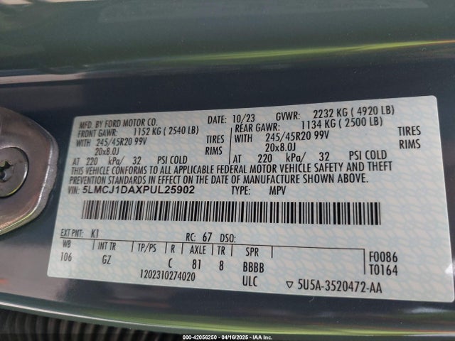 5LMCJ1DAXPUL25902 Lincoln gtdi-a