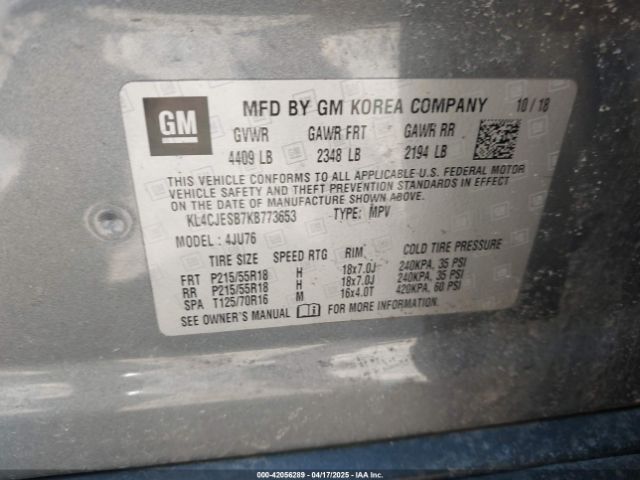 KL4CJESB7KB773653 Buick Encore Awd Preferred