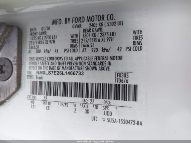 NM0LS7E26L1466733 Ford Transit Connect Xl Cargo Van