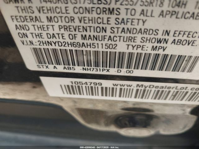 2010 ACURA MDX 2HNYD2H69AH511502 Photo 8
