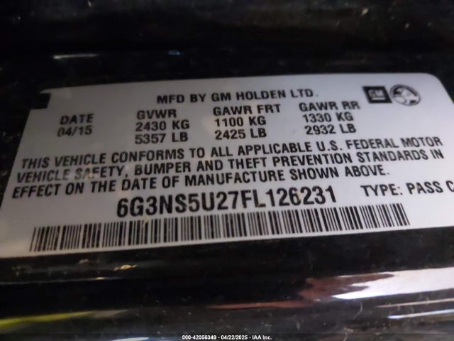 6G3NS5U27FL126231 Chevrolet Caprice Police