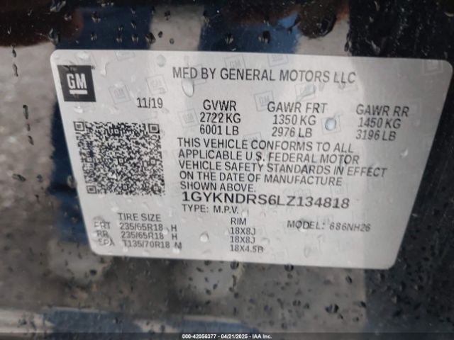 1GYKNDRS6LZ134818 Cadillac Xt5 Awd Premium Luxury