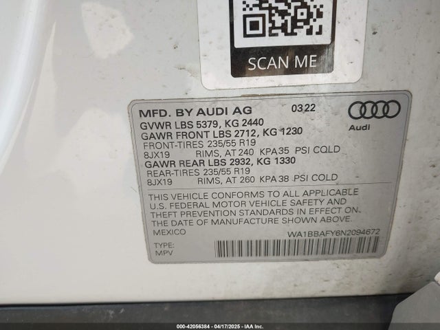 2022 AUDI Q5 WA1BBAFY6N2094672 Photo 8