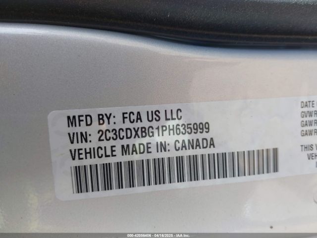 2C3CDXBG1PH635999 Dodge Charger Sxt