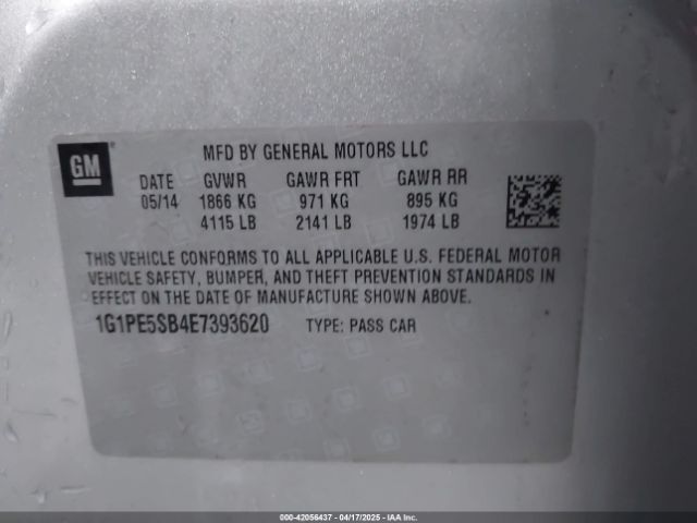 1G1PE5SB4E7393620 Chevrolet Cruze 2lt Auto