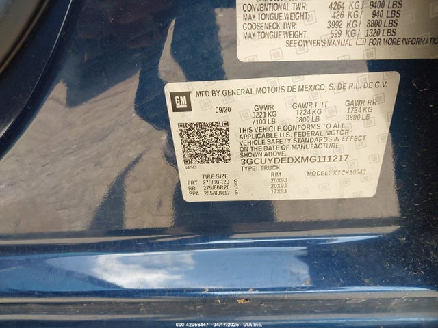 3GCUYDEDXMG111217 Chevrolet Silverado 1500 4wd  Short Bed Lt
