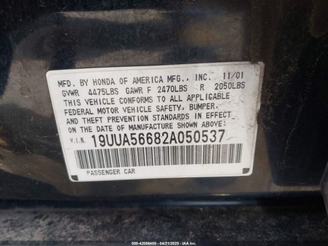 2002 ACURA TL 19UUA56682A050537 Photo 8