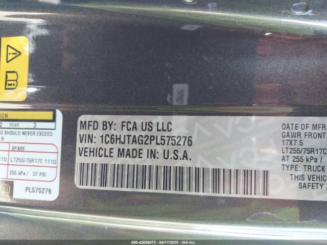 1C6HJTAG2PL575276 Jeep Gladiator