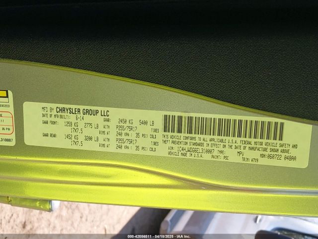 1C4HJWDG6EL310007 Jeep Wrangler Unlimited Sport