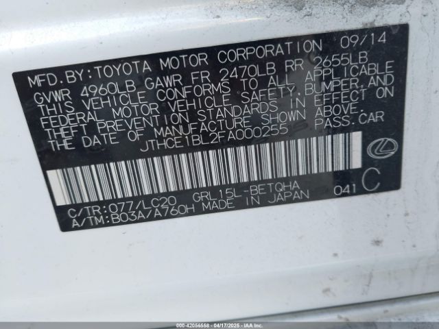 2015 LEXUS GS 350 JTHCE1BL2FA000255 Photo 8