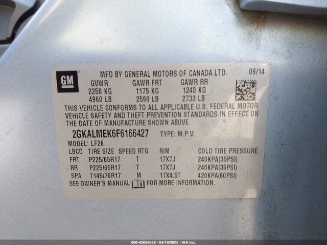 2GKALMEK6F6166427 GMC Terrain Sle-1