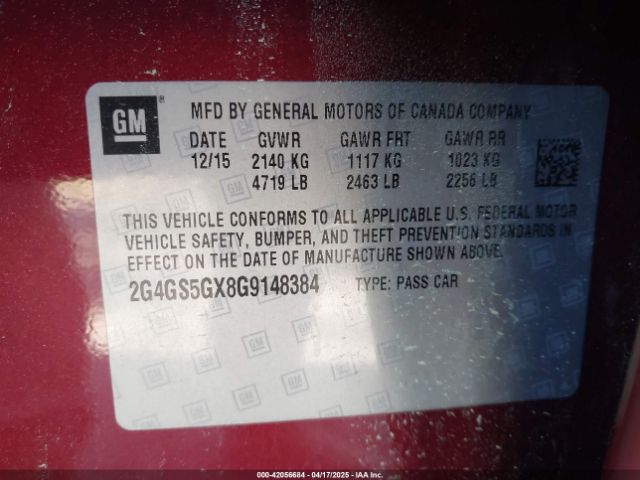 2G4GS5GX8G9148384 Buick Regal Turbo Premium Ii