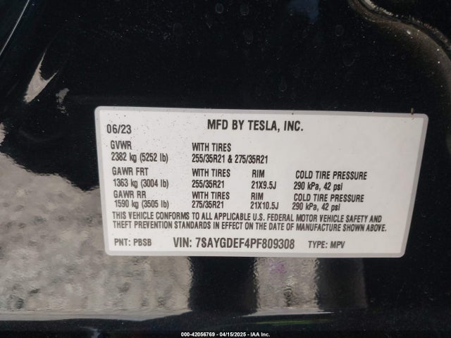 2023 TESLA MODEL Y 7SAYGDEF4PF809308 Photo 8