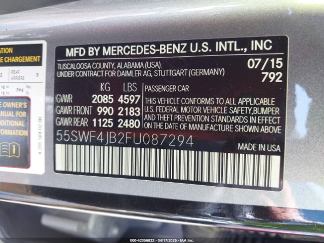 55SWF4JB2FU087294 Mercedes-Benz C 300 Luxury/sport