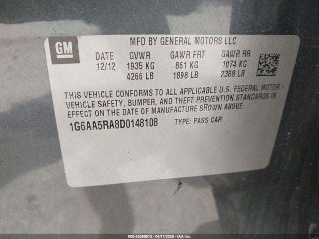 2013 CADILLAC ATS 1G6AA5RA8D0148108 Photo 8