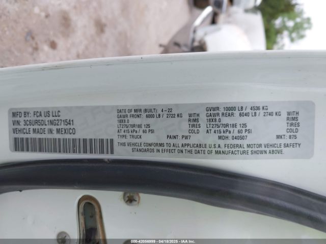 3C6UR5DL1NG271541 RAM 2500 Big Horn/lone Star