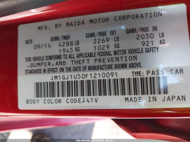JM1GJ1U50F1210091 Mazda Mazda6 I Sport