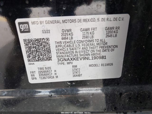 2022 CHEVROLET EQUINOX 3GNAXKEV9NL190981 Photo 8