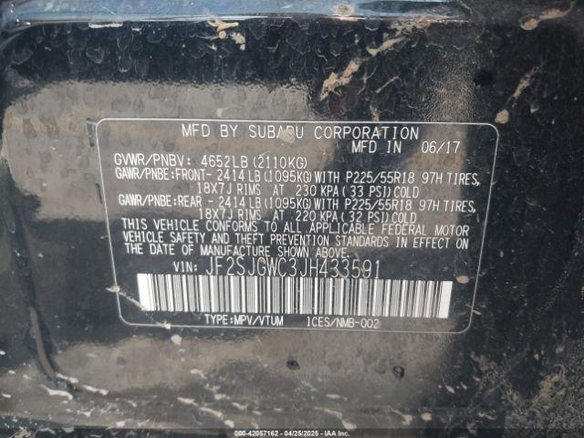 JF2SJGWC3JH433591 Subaru Forester 2.0xt Touring