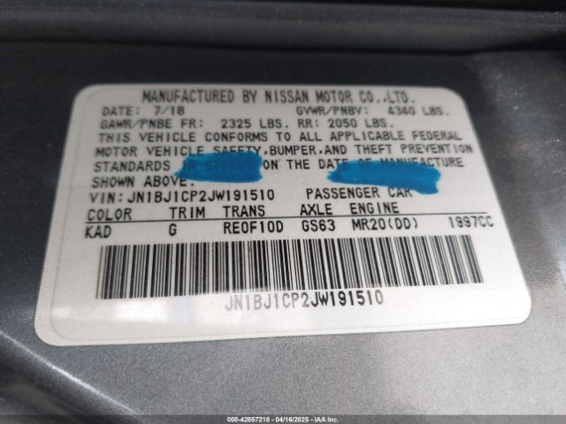 JN1BJ1CP2JW191510 Nissan Rogue Sport Sv