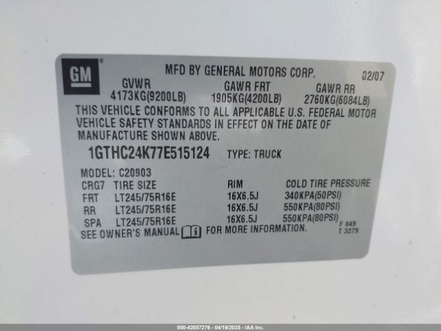 2007 GMC SIERRA 2500HD 1GTHC24K77E515124 Photo 8
