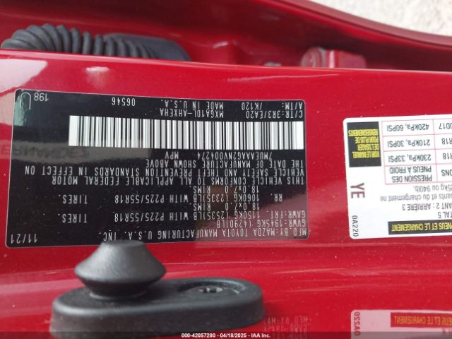 7MUEAAAG2NV004274 Toyota Corolla Cross Xle