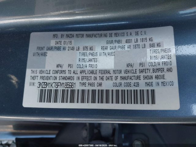 3MZBM1K78FM185981 Mazda Mazda3 I Sport