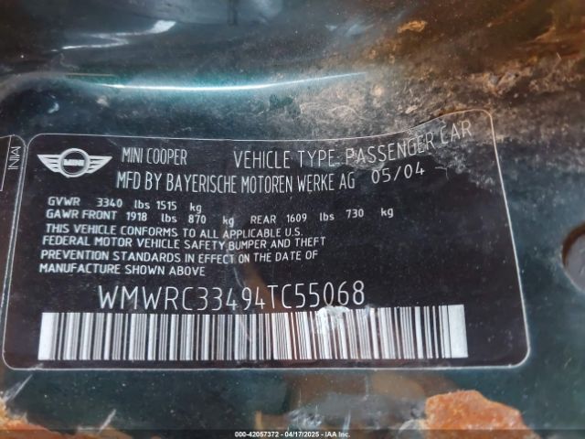 2004 MINI COOPER WMWRC33494TC55068 Photo 8