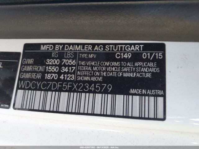 WDCYC7DF5FX234579 Mercedes-Benz G-Class