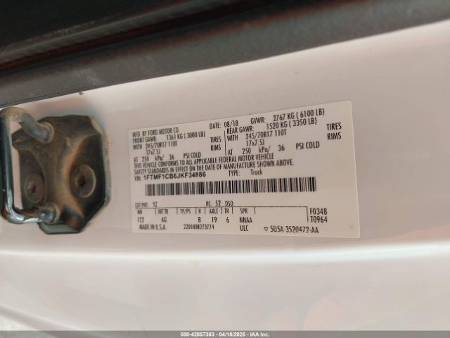 2018 FORD F-150 1FTMF1CB6JKF34886 Photo 8